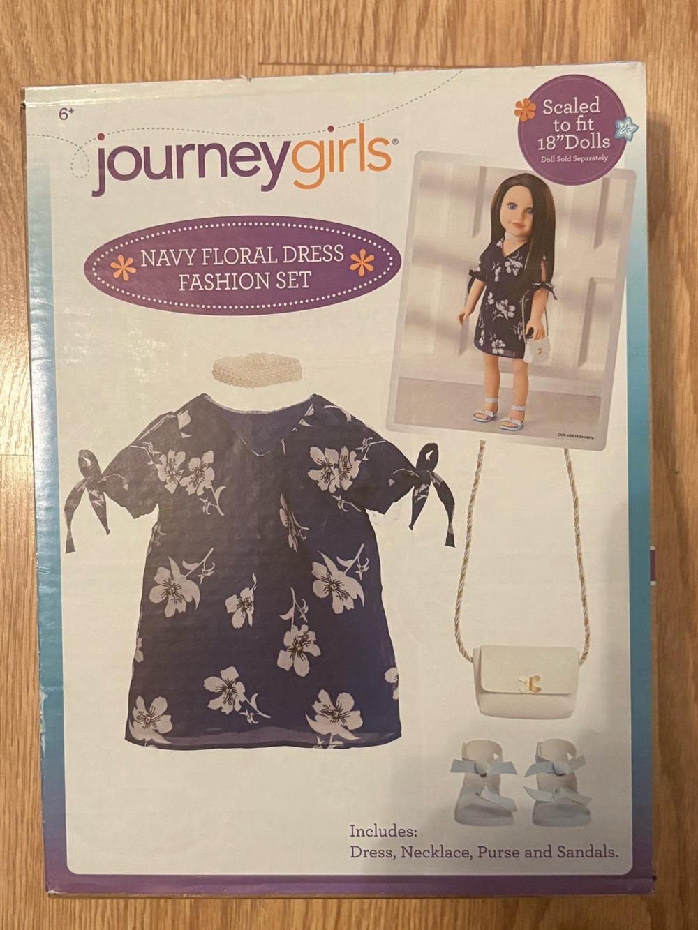 Navy Floral Dress Fashion Set for 18" Dolls